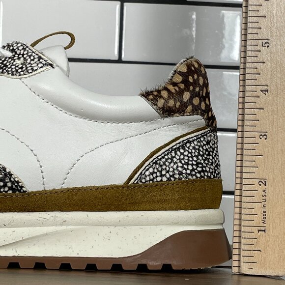 Madewell Kickoff Trainer Womens 9.5 Shoes Multicolor Leather Calf Hair Sneaker - Picture 10 of 14